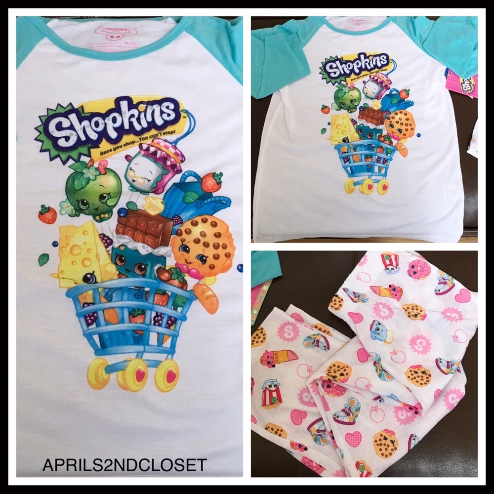 SHOPKINS PJS GIRL’S FLEECE PAJAMAS - Picture 2 of 8